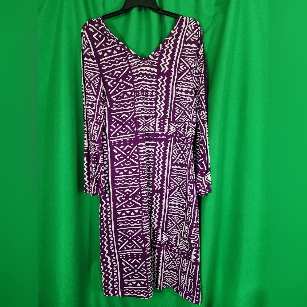 Ashro Dress, XL, Magenta and White - EUC